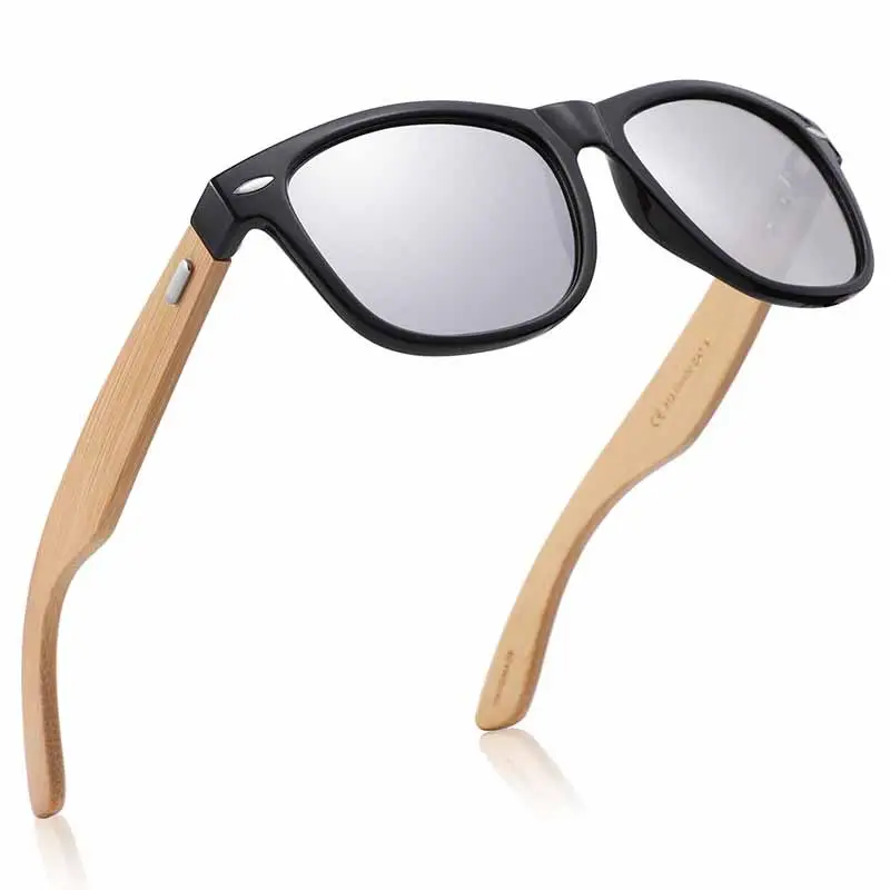 Fabrika fiyat stok sıcak satış PC çerçeve bambu ahşap tapınak gözlük erkek klasik vintage bambu ahşap güneş gözlüğü polarize
