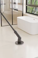 Brosse de toilette électrique sans fil, poignée en acier inoxydable, commande vocale, 2 vitesses, batterie 3600mAh, vitesse de rotation 300r/min, nettoyage