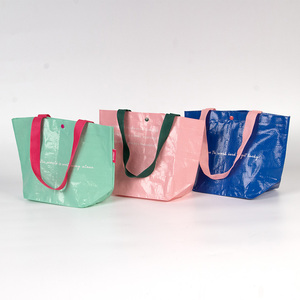 Logo kustom dapat digunakan kembali dilaminasi anyaman <span class=keywords><strong>PP</strong></span> tas belanja Tote warna penuh desain cetak - Product Image 6