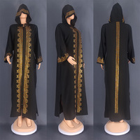 CCY Factory Luxe Designer Musulmane Abaya à Capuche Strass Dubai Robe Islamique Africaine pour Femme Abaya Avec Chapeau