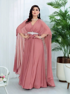 Commerce international transfrontalier, Robes pour femmes africaines, style européen <span class=keywords><strong>et</strong></span> américain, en mousseline, à lacets, taille haute, coupe trapèze, longues, pour usage quotidien - Product Image 6