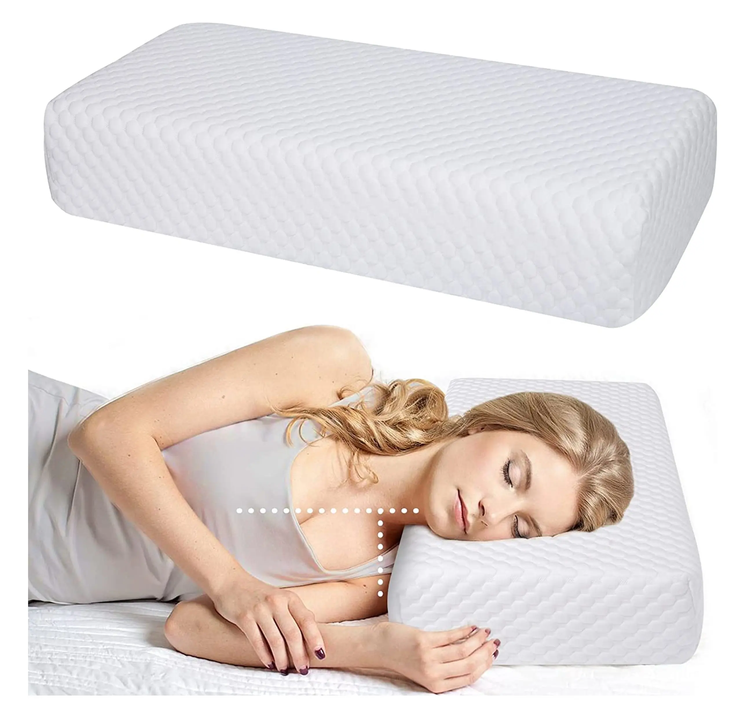 Cuscino cervicale in morbida schiuma quadrata cuscino per cuscino cubo di raffreddamento cuscino per collo in Memory Foam Premium per sollievo dal dolore del corpo del dormiente laterale
