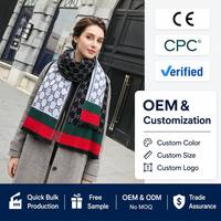 Pashmina de luxe longue en cachemire pour femme, motif à pois imprimé, logo personnalisé, châle chaud d'hiver
