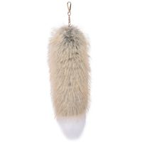 Pendentif en fausse fourrure de renard extra-large, queue de renard, accessoire en fourrure écologique, décoration de sac pour femme, porte-clés de voiture, 40 cm