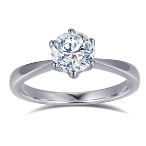Messi de MSR- 533 de plata 925 blanco redondo de las mujeres anillo de CZ - Product Image 1