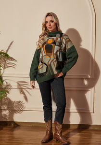 Pull Intarsia de créateur-Tricot inspiré de la peinture à l'huile de style artistique sud-africain fabriqué en Chine Délai d'échantillonnage de 7 jours - Product Image 4