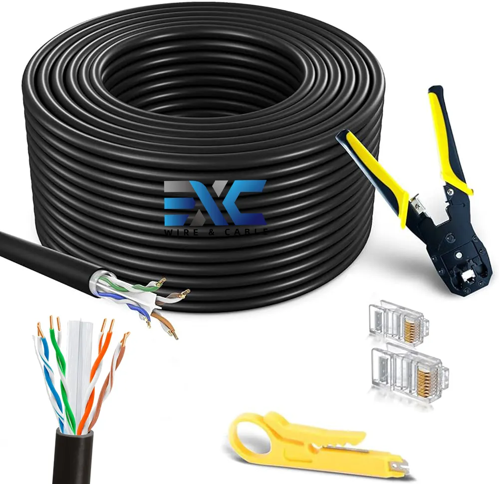 EXC Cat6ケーブル305M圧着工具swtネットワークutpケーブル8P8C4pr1000ft銅Cat6arj45パッチケーブル