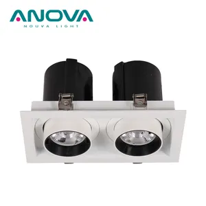 Nuovi arrivi faretto 360 gradi angolo regolabile lente rotonda 21 watt IP20 doppio incasso downlight