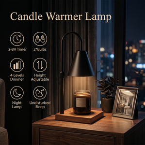 Lampe chauffe-bougie électrique haut de gamme avec variateur d'intensité et prise EU US AU, diffuseur de cire d'aromathérapie sans fumée, lampe de table décorative parfumée - Product Image 6