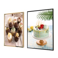 Caja de Luz LED Ultrafina de Pared, Pantalla Publicitaria de Vidrio Templado para Restaurante, Letrero Comercial, Decoración