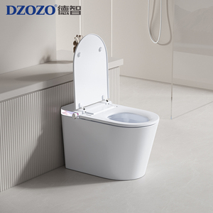 Toilette intelligente carrée S007 avec télécommande, sans réservoir, électrique, automatique, siège chauffant, séchage à l'air pour salle de bain - Product Image 3
