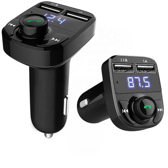 X8 FM Transmitter MP3 Audio Player Fast Charger Adapter Car Kit BT 5.0 Led Wireless Receiver Handsfree Car Accessories for Phone