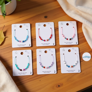 Ensemble de bracelets en acier inoxydable avec perles imitation perle, bijoux faits à la main, 12 pièces, cadeau unisexe, style tendance - Product Image 3