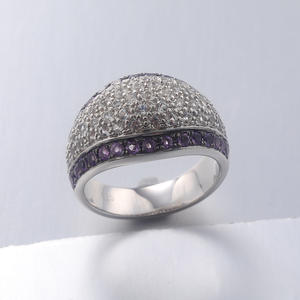 แหวนหมั้นดีไซน์วินเทจจากฮ่องกง ประดับคริสตัลและเพชรเทียม เงินแท้ 925  นำเข้าจากผู้ผลิตโดยตรง - Product Image 1