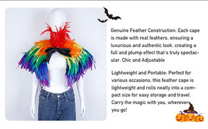 ชุดคอสเพลย์ผ้าคลุมไหล่ขนนกสำหรับผู้ใหญ่สำหรับผู้หญิงโบฮีเมียนแนววินเทจฮาโลวีนอุปกรณ์ประกอบฉากสำหรับถ่ายภาพบนเวที - Product Image 6