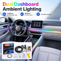 Kit de Tiras LED RGB para Interiores y Exteriores de Automóviles, Cinta de Luz Flexible para el Tablero, Puertas, Reposapiés, SUV, Sedán, Camioneta, Ajuste Universal