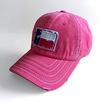 Gorra de Béisbol Mexicana Bordada con Parche de Mapa Lavado Vintage - Unisex, Estilo Urbano, Versátil, Tipo Dad Hat