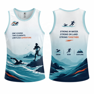 Custom Eco Friendly Swim <b>Running</b> Tank Top Recycled Polyester Quick Dry Sublimation <b>Singlet</b> For Marathon Triathlon Outdoor Event - Product Image 4