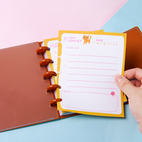 Carnet de notes A6 personnalisé en cuir, style vintage, avec reliure à disques, pour voyageurs, avec stylo inclus