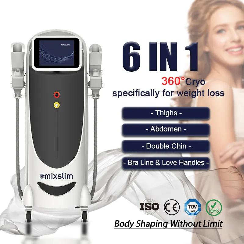 Winkonlaser mesin pelangsing pembekuan lemak, 4 pegangan 360 cryolipolisis