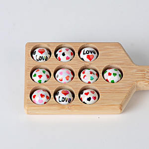 Collar grueso de cuentas de corazón de acrílico UV AB de 16 mm con estampado sólido de colores mixtos y la inscripción 'Love You' para el Día de San Valentín, para joyería y bolígrafos, MOQ bajo - Product Image 4