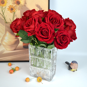 <span class=keywords><strong>Rose</strong></span> Artificiali Realistiche in Velluto a Stelo Lungo, <span class=keywords><strong>50</strong></span> Pezzi, Fatte a Mano, Ecologiche, per Decorazioni Moderne, Sfondi per Matrimoni - Product Image 2