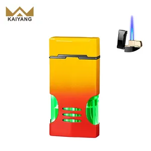 창조적 인 금속 방풍 직접 가스 라이터 광고 선물 레터링 프로모션 라이터 LED 조명