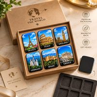 Aimant de réfrigérateur touristique avec motifs paysagers et artistiques, idéal pour les boutiques de souvenirs et la collection de souvenirs de destination