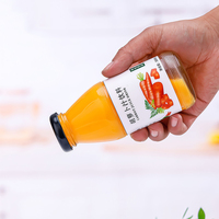 Nouvelle Arrivée Bouteille en Verre Vide en Forme de Gourde 250ml pour Jus de Fruits et Boissons avec Bouchons à Vis, Bouteilles de Ketchup Personnalisables avec Logo