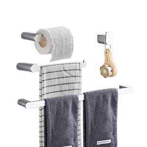 Scaldasalviette Moderno Pieghevole in <span class=keywords><strong>Plastica</strong></span> ABS con Accessori da Bagno per Uso Domestico o Alberghiero, Montaggio a Parete - Product Image 1