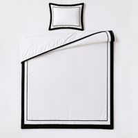 Parure de lit de luxe SANHOO King Size pour hôtel, ensemble de couette et draps brodés en coton, linge de lit d'hôtel confortable
