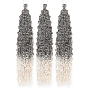 Wholesale 22'' 30'' Synthetic Curly Deep Wave Twist Crochet Hair Synthetic Braid Hair Water Wave Braiding Hair Extension