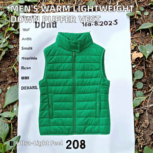 Chaleco de Invierno para Hombre, Estilo Casual Elegante, con Cierre, Ligero, Transpirable, Resistente al Viento, Impermeable, Ecológico, Relleno de Poliéster, con Logotipo Personalizado - Product Image 2