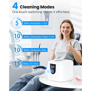 Nouvelle machine de nettoyage ultrasonique pour prothèses dentaires avec lumières UV électriques, 4 modes et contrôle thermique intelligent - Product Image 2