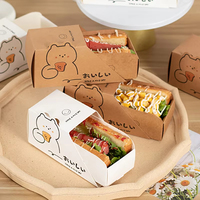 Design personnalisé Emballage Sandwich Vaisselle Oeuf Toast Papier Cas Burger Petit Déjeuner Wrap Jetable Tiroir Plateau Boîte