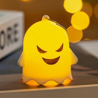 6PCS Dekorasi Halloween Miniatur, Ornamen Lampu Labu Mini, Hiasan Hantu Gantung, Dekorasi Pesta Trick or Treat