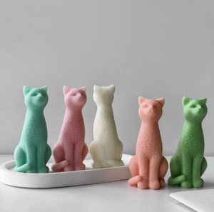 แม่พิมพ์ซิลิโคนอโรมาเธอราพีรูปแมวน่ารัก3D J-5134สำหรับทำเทียนหอมเทียนหอมตกแต่งเค้กลูกแมวยิปซั่มกาววางแม่พิมพ์เครื่องประดับ - Product Image 5