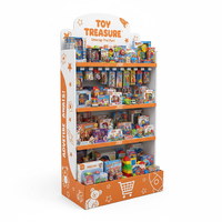Support de présentation de cadeaux en carton ondulé écologique à 3 niveaux personnalisé pour les jouets, les fournitures de papeterie, les magasins de vente au détail