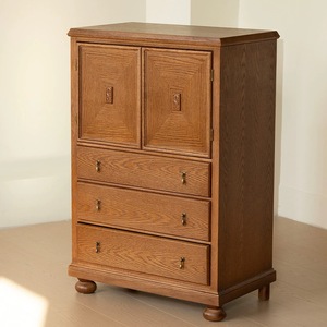 Gabinete de almacenamiento tallado de madera maciza de estilo <span class=keywords><strong>bohemio</strong></span>, gabinete de TV tallado antiguo francés aparador envejecido en un estilo rústico - Product Image 2