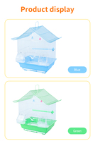 Cage à oiseaux Blue House, petite cage de bureau en fil métallique pour perruches, canaris et agapornis