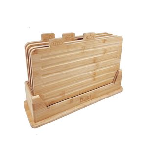 Bamboo Sorting Cutting Board Set, Double-sided Fruit and <b>Vegetable</b> Cutting Board with <b>Stand</b>, Suitable for Both Dry and Wet Use, - Product Image 3