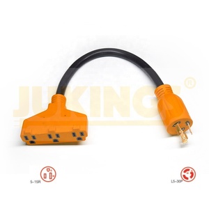 Bộ chuyển đổi 15Amp 18inch từ L5-30P đến 3 1-15r loại đầu cuối nữ NEMA 5-15r với dây sjtw 15A Dòng định mức - Product Image 5