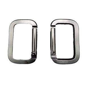 Porte-clés rectangulaire en alliage d'aluminium noir, mini mousqueton, boucle de fixation pour sac à dos, bouteille d'eau, sangle carrée pour extérieur - Product Image 1