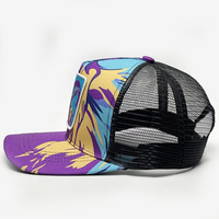 Casquette de baseball brodée motif animal - Broderie unique motif animal graffiti 100% coton maille 5 panneaux pour adulte été extérieur