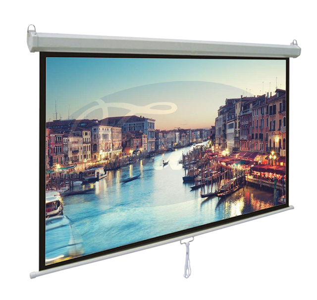 120" 16:9 Retractable Manual Pull-Down Projector Screen /Manual Projection Screen/matte White with Self-lock Matt White