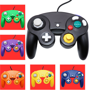 Controlador con Cable para GameCube NGC, Gamepad de Uno o Tres Botones, en Colores Azul, Negro, Blanco y Plateado para Consola NGC - Product Image 1