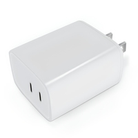 Chargeur mural rapide 65W GaN à double port Type-C PD 3.0 5V/3A avec prise US pour téléphones portables, ordinateurs portables, tablettes, montres intelligentes