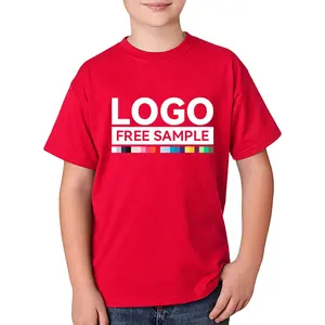 Wholesale Blank 100% Cotton Plain Printed Crewneck Unisex children Custom Printing Embossed Logo Boys Tshirts Kids T Shirts