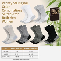 Chaussettes Diabétiques Non Compresives pour Hommes avec Maille Respirante, en Bambou Viscose, Anti-bactériennes, pour Neuropathie Diabétique