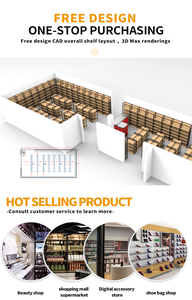 Exhibidor de Cosméticos de Madera y Metal, Góndola de Exhibición para Supermercado, Estantería - Product Image 4